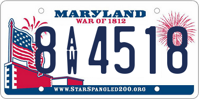 MD license plate 8AW4518