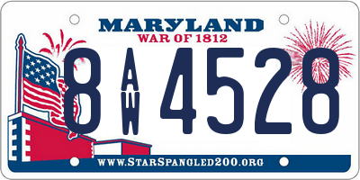 MD license plate 8AW4528