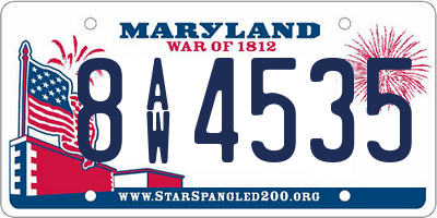 MD license plate 8AW4535