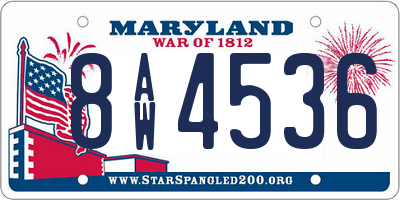 MD license plate 8AW4536