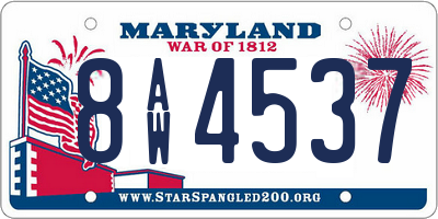 MD license plate 8AW4537
