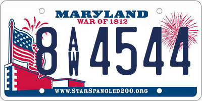 MD license plate 8AW4544