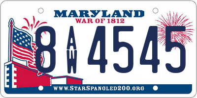 MD license plate 8AW4545
