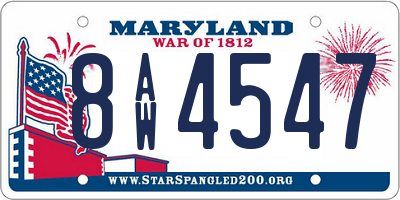 MD license plate 8AW4547