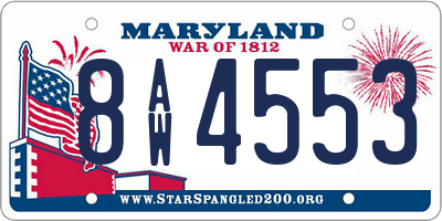 MD license plate 8AW4553