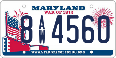 MD license plate 8AW4560
