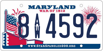 MD license plate 8AW4592