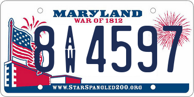 MD license plate 8AW4597