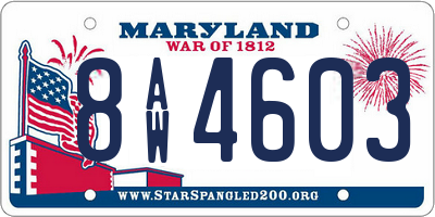 MD license plate 8AW4603
