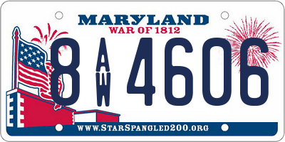 MD license plate 8AW4606