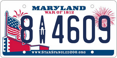 MD license plate 8AW4609