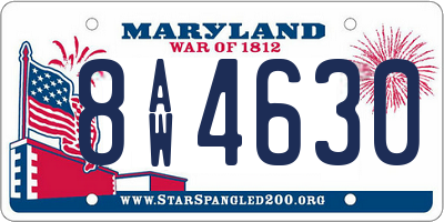 MD license plate 8AW4630