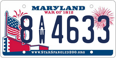 MD license plate 8AW4633