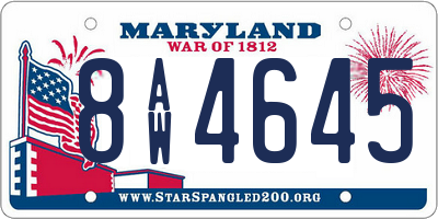 MD license plate 8AW4645