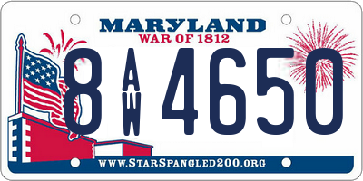 MD license plate 8AW4650
