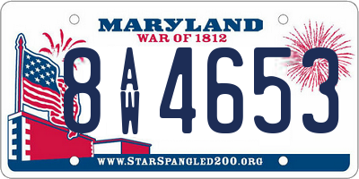 MD license plate 8AW4653