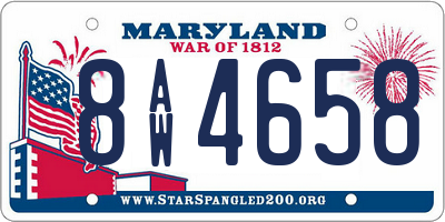 MD license plate 8AW4658