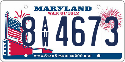 MD license plate 8AW4673