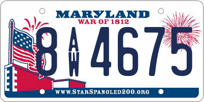 MD license plate 8AW4675