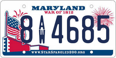 MD license plate 8AW4685