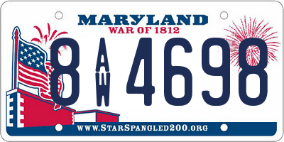 MD license plate 8AW4698