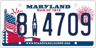 MD license plate 8AW4709
