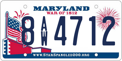 MD license plate 8AW4712