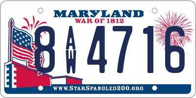 MD license plate 8AW4716