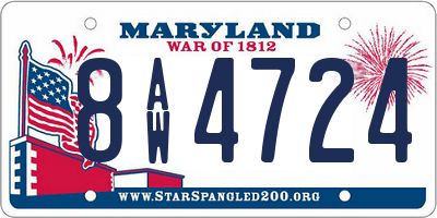 MD license plate 8AW4724