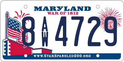 MD license plate 8AW4729