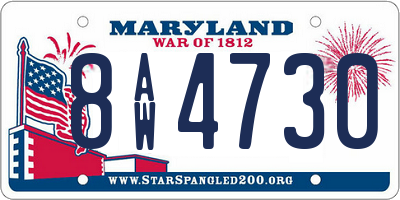 MD license plate 8AW4730