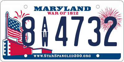 MD license plate 8AW4732