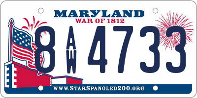MD license plate 8AW4733