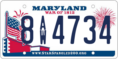MD license plate 8AW4734