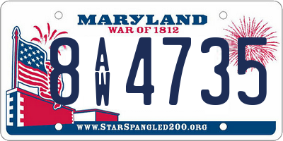 MD license plate 8AW4735