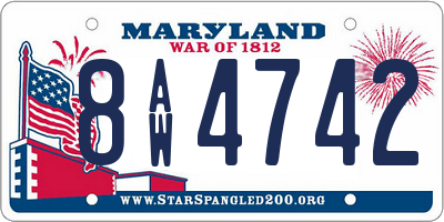 MD license plate 8AW4742
