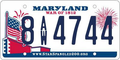 MD license plate 8AW4744