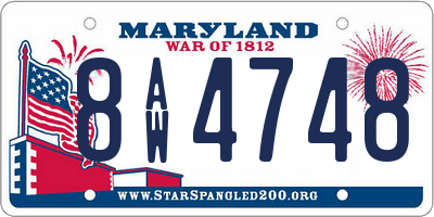 MD license plate 8AW4748