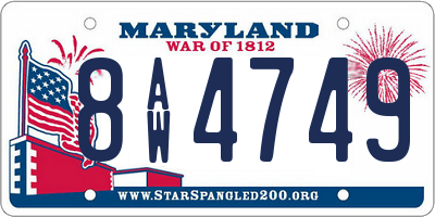 MD license plate 8AW4749