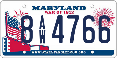 MD license plate 8AW4766