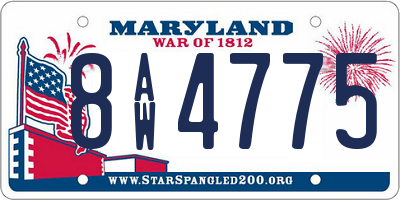 MD license plate 8AW4775