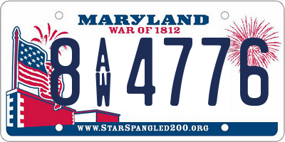 MD license plate 8AW4776