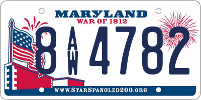 MD license plate 8AW4782