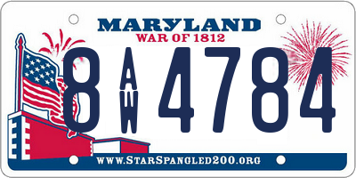 MD license plate 8AW4784