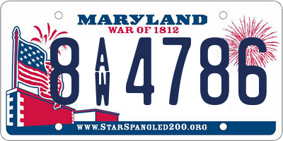 MD license plate 8AW4786