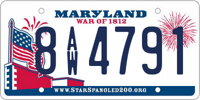 MD license plate 8AW4791