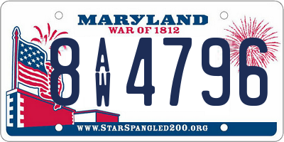 MD license plate 8AW4796