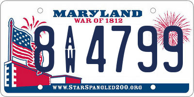 MD license plate 8AW4799