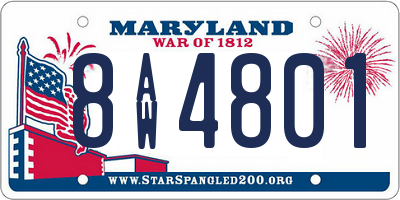 MD license plate 8AW4801