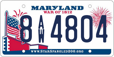 MD license plate 8AW4804